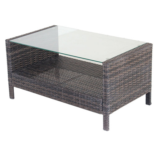 Latitude Run® Myrtes Outdoor Wicker Coffee Table, Patio Furniture